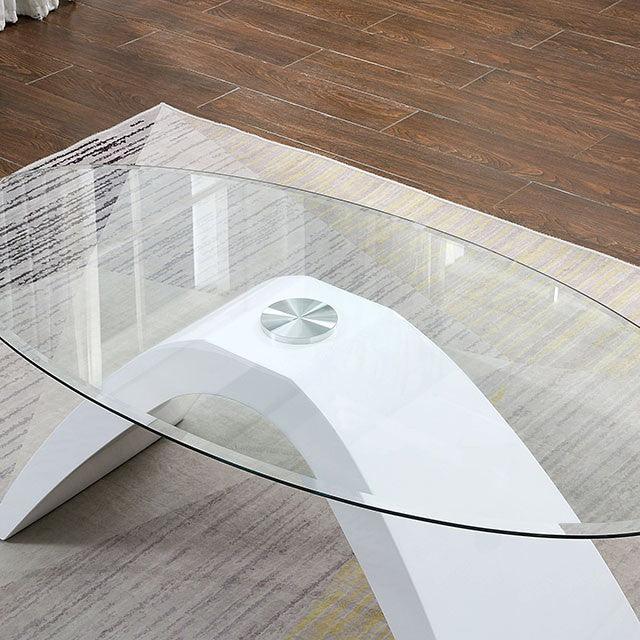 Nahara FOA4042WH-C White Contemporary Coffee Table By Furniture Of America - sofafair.com