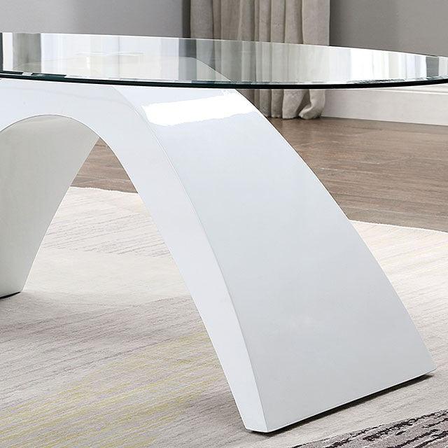 Nahara FOA4042WH-C White Contemporary Coffee Table By Furniture Of America - sofafair.com