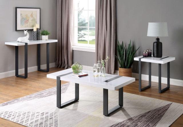 Eimear FOA4403C White/Black Contemporary Coffee Table By Furniture Of America - sofafair.com