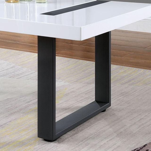 Eimear FOA4403C White/Black Contemporary Coffee Table By Furniture Of America - sofafair.com