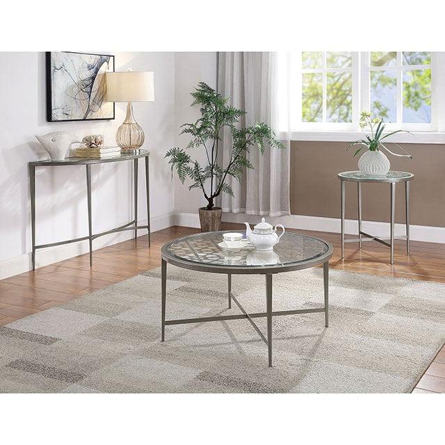 Freja FOA4743C Silver Contemporary Coffee Table By Furniture Of America - sofafair.com