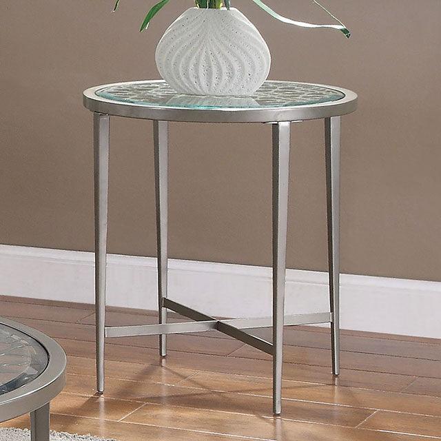 Freja FOA4743E Silver Contemporary End Table By Furniture Of America - sofafair.com