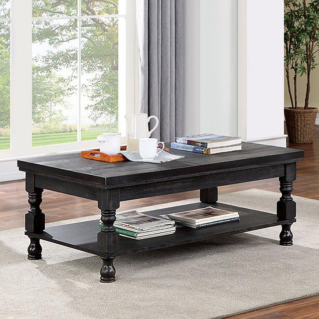 Calandra FOA4908BK-C Antique Black Rustic Coffee Table By Furniture Of America - sofafair.com