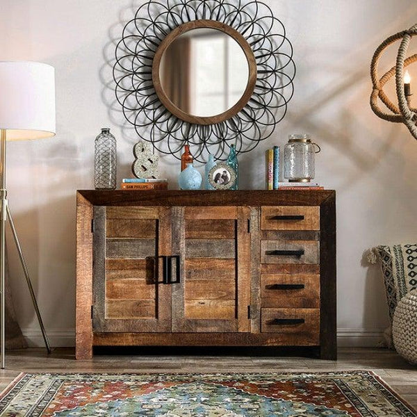 Galanthus FOA51019 Weathered Natural Tone Rustic Cabinet By furniture of america - sofafair.com