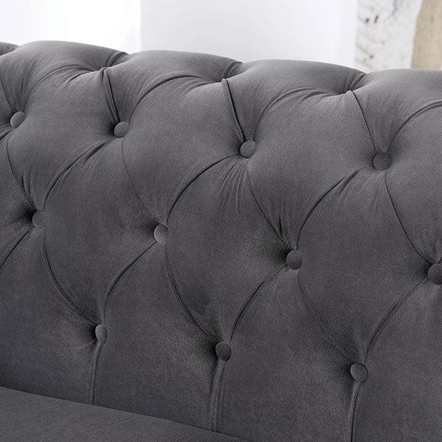 Castellon FOA6475DG-LV Dark Gray Glam Loveseat By Furniture Of America - sofafair.com