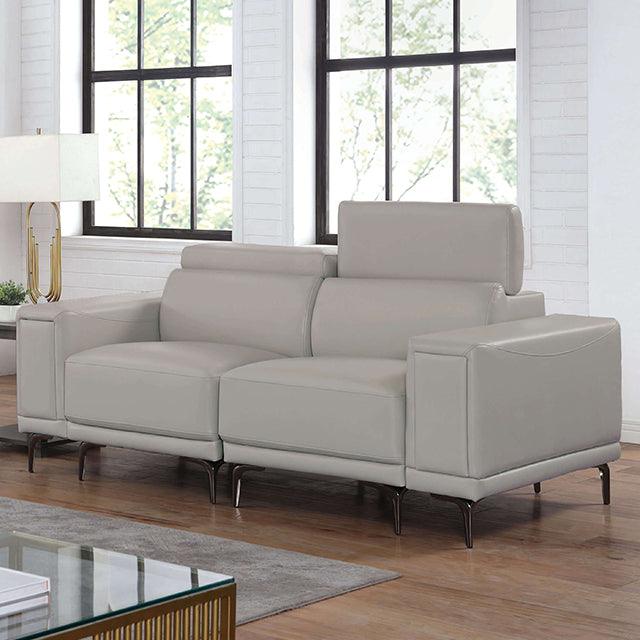 Brekstad FOA6476LG-LV Light Gray Contemporary Loveseat By Furniture Of America - sofafair.com
