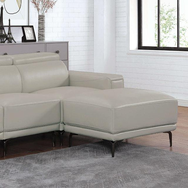 Brekstad FOA6476LG-SECT-L Light Gray Contemporary L-Shaped Sectional By Furniture Of America - sofafair.com