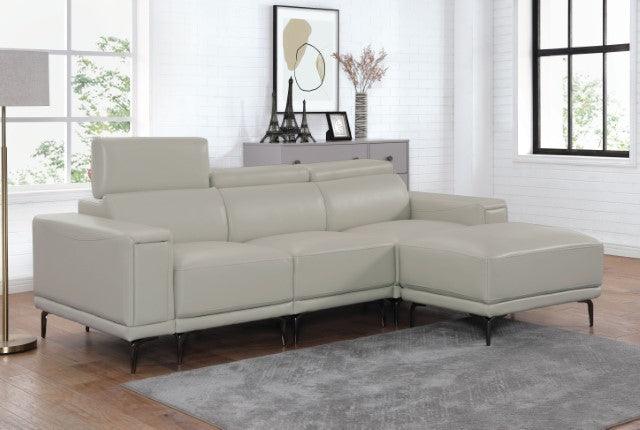Brekstad FOA6476LG-SECT-L Light Gray Contemporary L-Shaped Sectional By Furniture Of America - sofafair.com