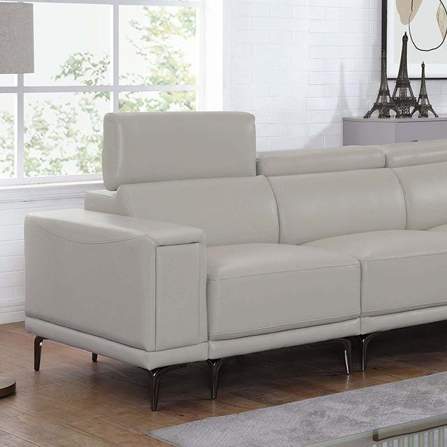 Brekstad FOA6476LG-SF Light Gray Contemporary Sofa By Furniture Of America - sofafair.com