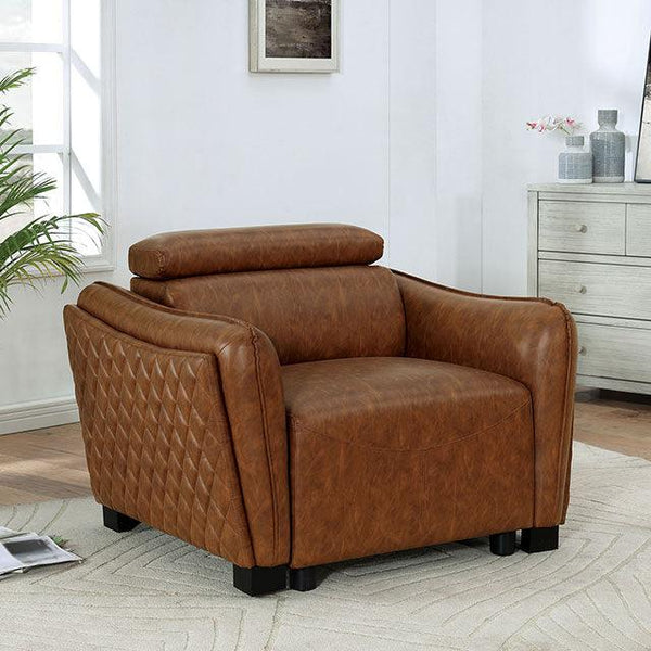 Holmestrand FOA6484BR-CH Brown Mid-century Modern Chair By Furniture Of America - sofafair.com