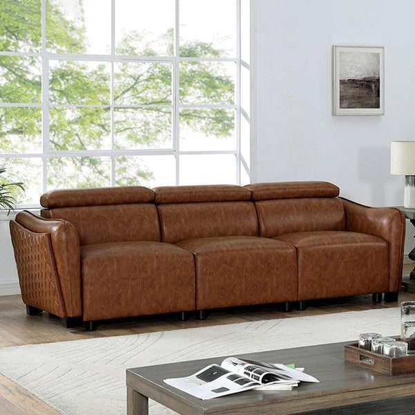 Holmestrand FOA6484BR-SF Brown Mid-century Modern Sofa By Furniture Of America - sofafair.com