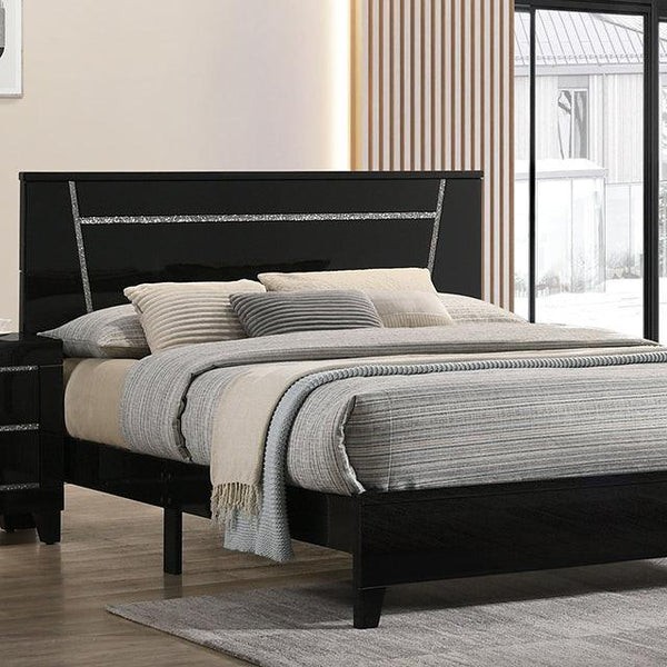 Magdeburg FOA7038BK-CK Black Contemporary Bed By Furniture Of America - sofafair.com