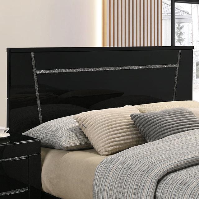 Magdeburg FOA7038BK-CK Black Contemporary Bed By Furniture Of America - sofafair.com