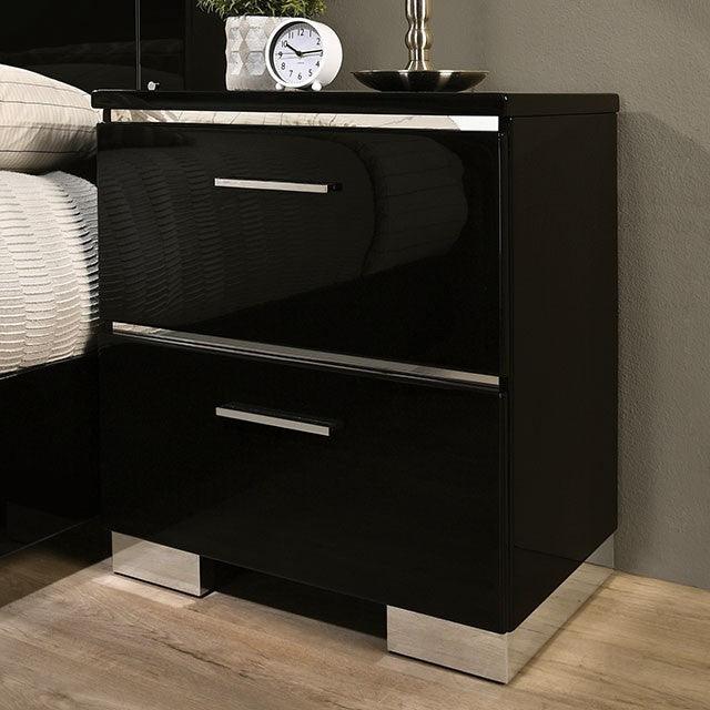 Carlie FOA7039N Black Contemporary Night Stand By Furniture Of America - sofafair.com
