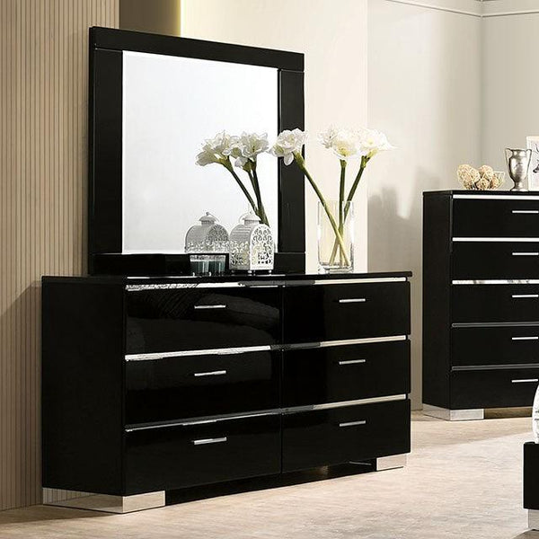 Carlie FOA7039D Black Contemporary Dresser By Furniture Of America - sofafair.com