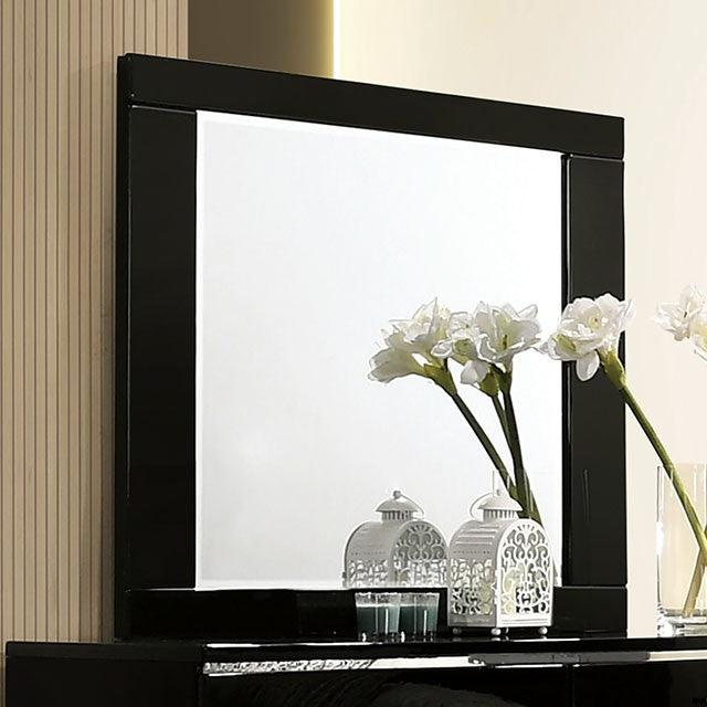 Carlie FOA7039M Black Contemporary Mirror By Furniture Of America - sofafair.com