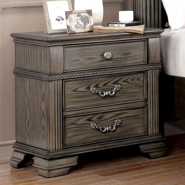 Pamphilos FOA7144GY-N Gray Traditional Night Stand By Furniture Of America - sofafair.com