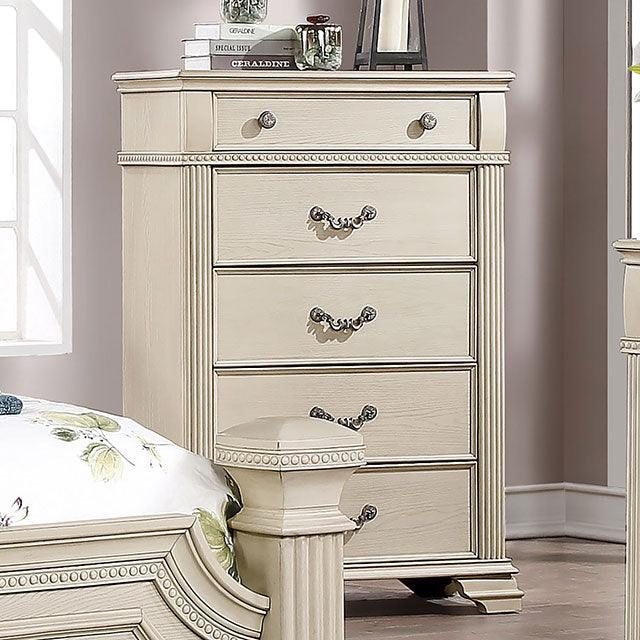 Pamphilos FOA7144WH-C Antique White Traditional Chest By Furniture Of America - sofafair.com