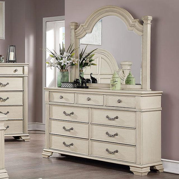 Pamphilos FOA7144WH-D Antique White Traditional Dresser By Furniture Of America - sofafair.com