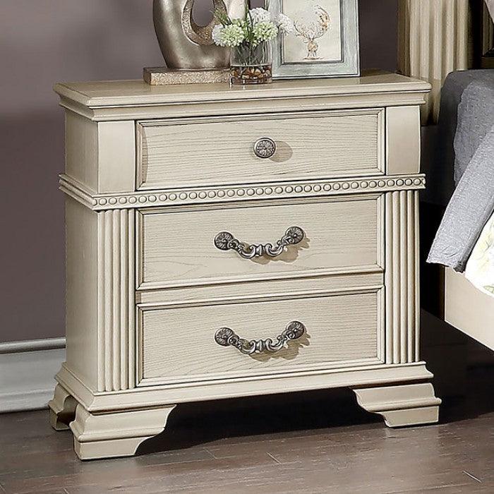 Pamphilos FOA7144WH-N Antique White Traditional Night Stand By furniture of america - sofafair.com