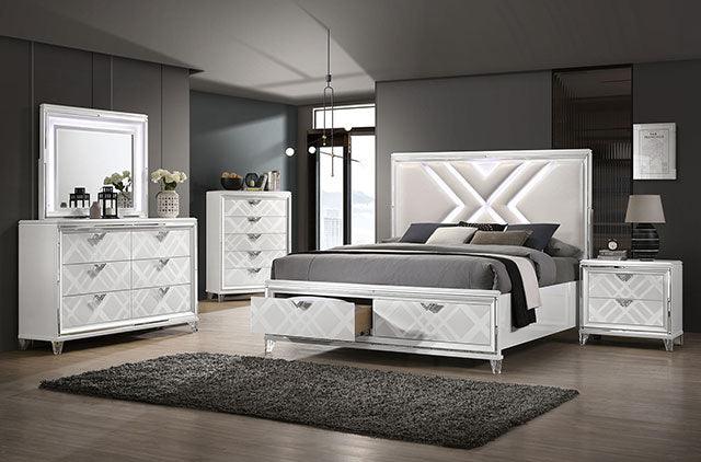 Emmeline FOA7147WH-C White Contemporary Chest By Furniture Of America - sofafair.com