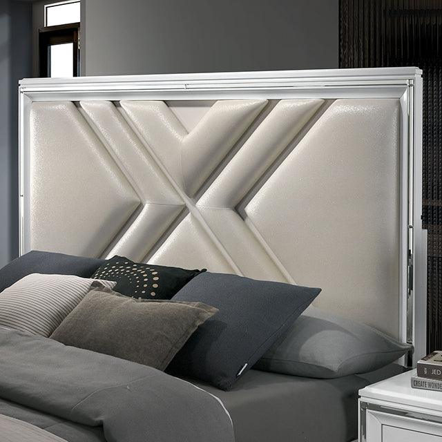 Emmeline FOA7147WH White Contemporary Bed By Furniture Of America - sofafair.com