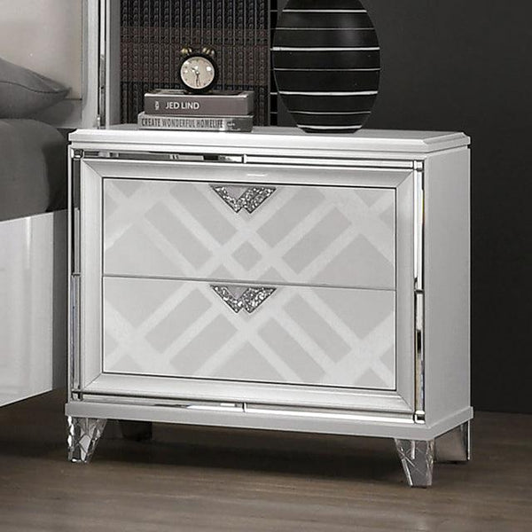 Emmeline FOA7147WH-N White Contemporary Night Stand By Furniture Of America - sofafair.com