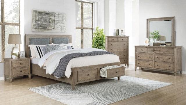 Anneke FOA7173 Wire-Brushed Warm Gray Transitional Bed By Furniture Of America - sofafair.com