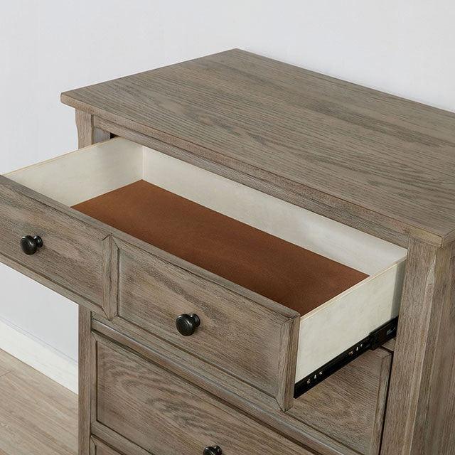 Vevey FOA7175C Wire-Brushed Warm Gray Transitional Chest By Furniture Of America - sofafair.com