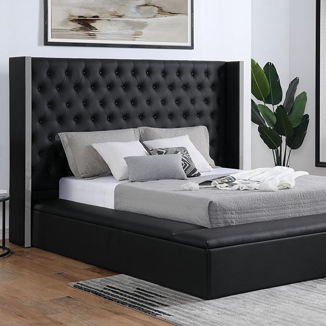 Eudora FOA7223BK Black Transitional Bed By Furniture Of America - sofafair.com
