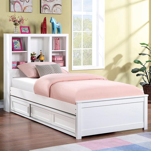 Marilla FOA7256WH White Transitional Bed By Furniture Of America - sofafair.com