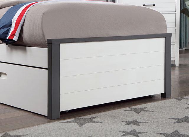 Priam CM7467WH White/Gray Contemporary Bed By Furniture Of America - sofafair.com