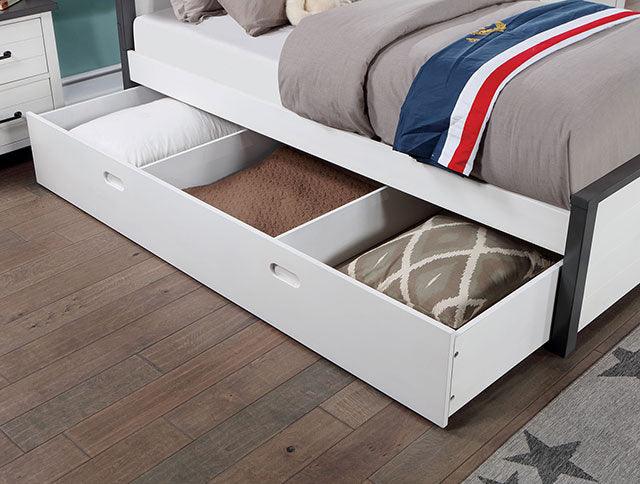 Priam CM7467WH White/Gray Contemporary Bed By Furniture Of America - sofafair.com