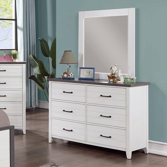 Priam CM7467WH-D White/Gray Contemporary Dresser By Furniture Of America - sofafair.com