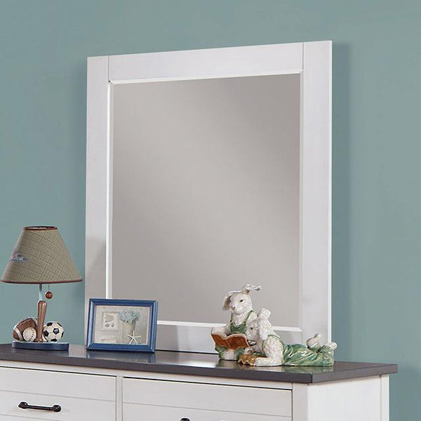 Priam CM7467WH-M White/Gray Contemporary Mirror By Furniture Of America - sofafair.com