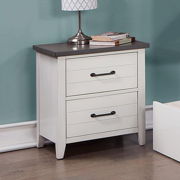 Priam CM7467WH-N White/Gray Contemporary Night Stand By Furniture Of America - sofafair.com