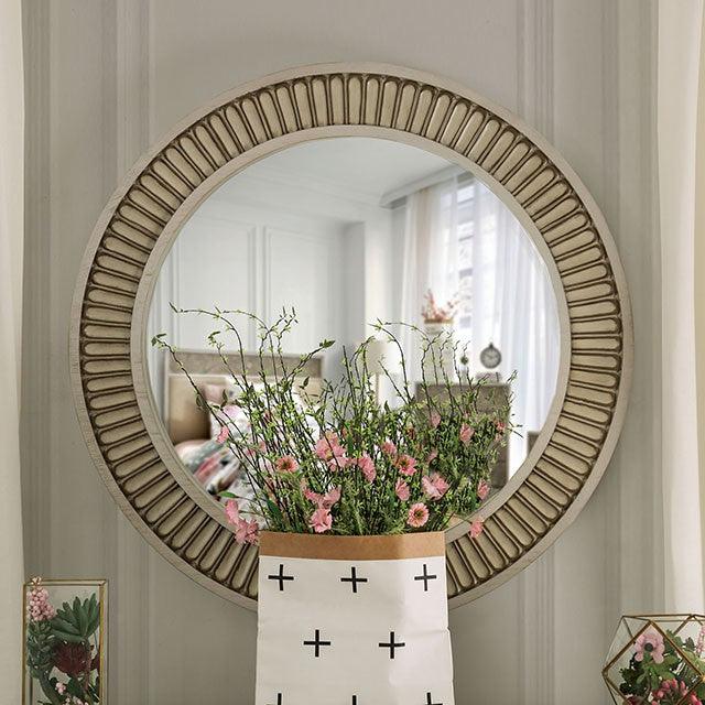 Jakarta FOA7882M Antique White Transitional Mirror By Furniture Of America - sofafair.com