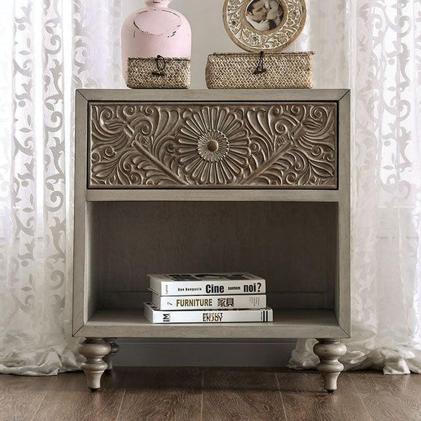 Jakarta FOA7882N Antique White Transitional Night Stand By Furniture Of America - sofafair.com