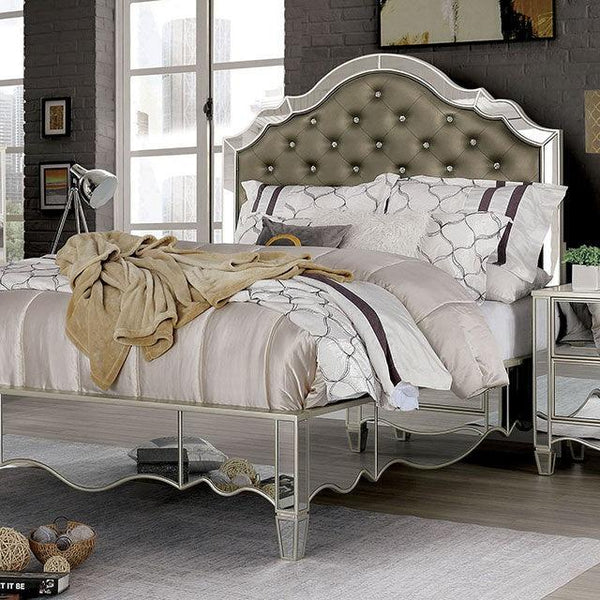 Eliora FOA7890 Silver Glam Bed By Furniture Of America - sofafair.com
