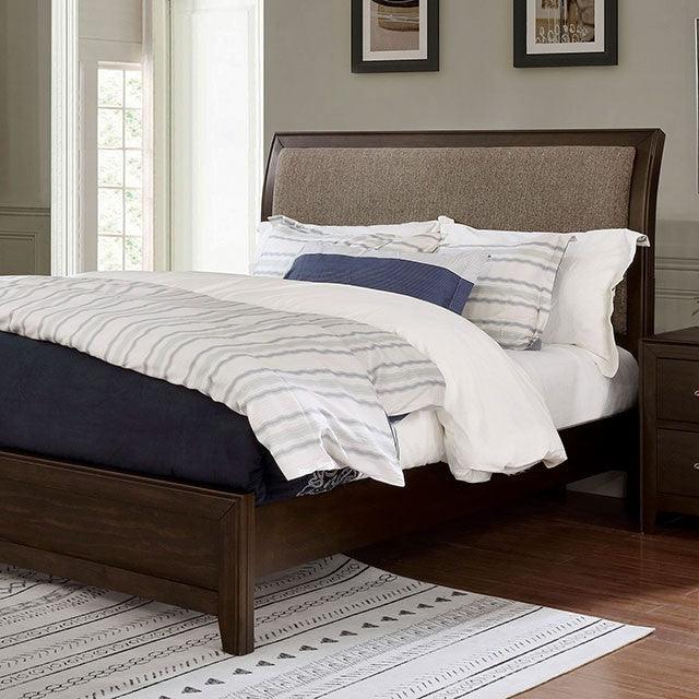 Jamie FOA7917 Walnut/Light Brown Transitional Bed By Furniture Of America - sofafair.com