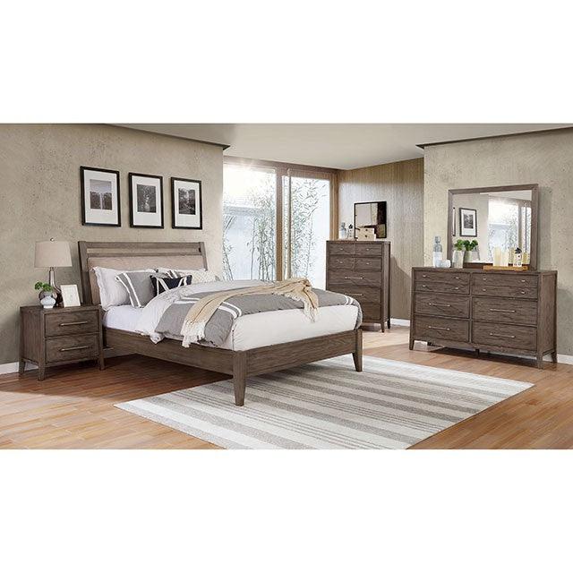 Tawana FOA7918 Warm Gray/Beige Transitional Bed By Furniture Of America - sofafair.com