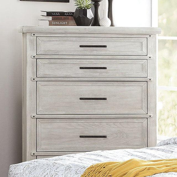 Shawnette FOA7924C Antique White Transitional Chest By Furniture Of America - sofafair.com