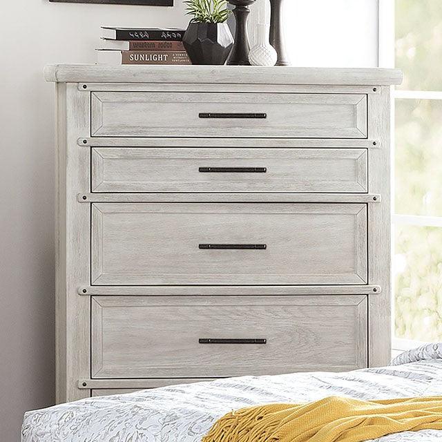 Shawnette FOA7924C Antique White Transitional Chest By Furniture Of America - sofafair.com