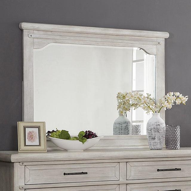 Shawnette FOA7924M Antique White Transitional Mirror By Furniture Of America - sofafair.com