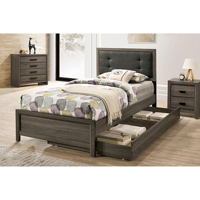 Roanne FOA7927 Gray/Charcoal Transitional Bed By Furniture Of America - sofafair.com