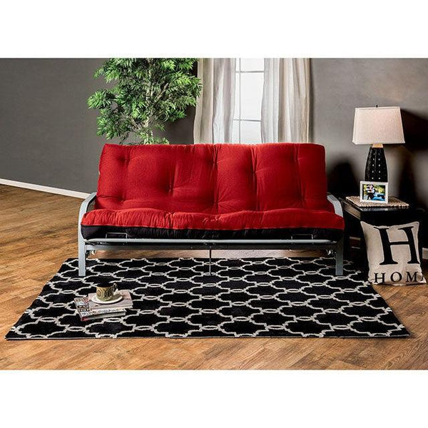 Plosh FP-2415BR Red/Black Contemporary 8" Black Futon Mattress w/ Spring By Furniture Of America - sofafair.com