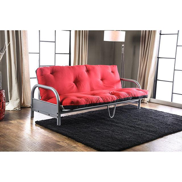 Aksel FP-2417BR Black/Red Contemporary Futon Mattress By Furniture Of America - sofafair.com