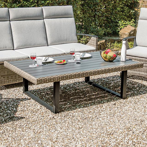 Antigua GM-1003 Gun Metal/Brown/Gray Contemporary Height-Adjustable Table By Furniture Of America - sofafair.com