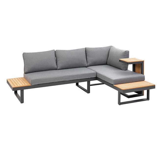 Samara GM-1008 Gun Metal/Natural/Gray Contemporary Modular Sectional By Furniture Of America - sofafair.com