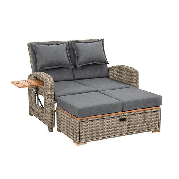 Bahia Tobago GM-1009BR Brown/Dark Gray Contemporary Reclining Chaise Lounge By Furniture Of America - sofafair.com